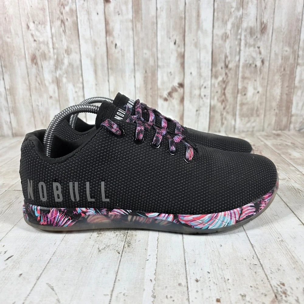 NOBULL Black Tropical SuperFabric Trainer Sneakers Womens 10 Mens 8.5